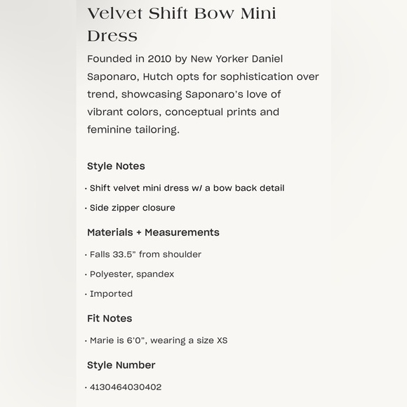 New Hutch Velvet Shift Bow Dress size Large - Picture 13 of 13